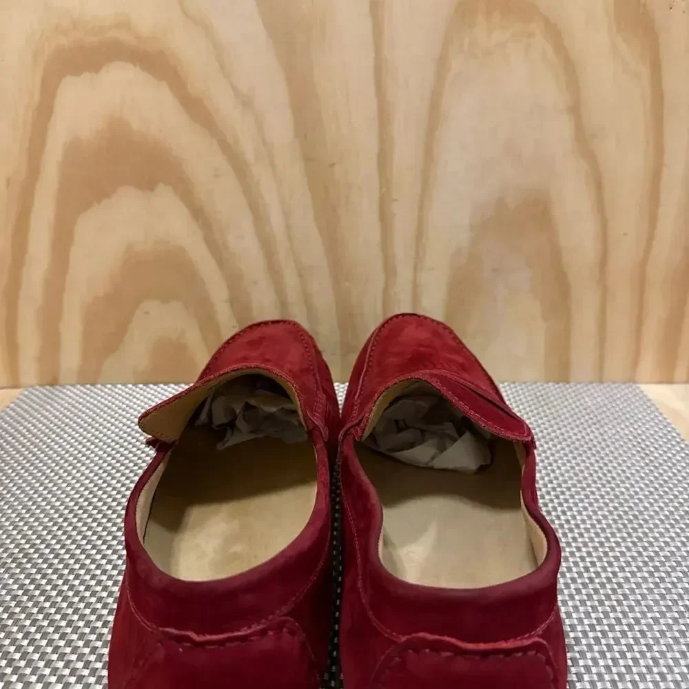Saks Fifth Avenue Burgundy Suede Driving Loafers Men’s Shoes Slip On Size 12M